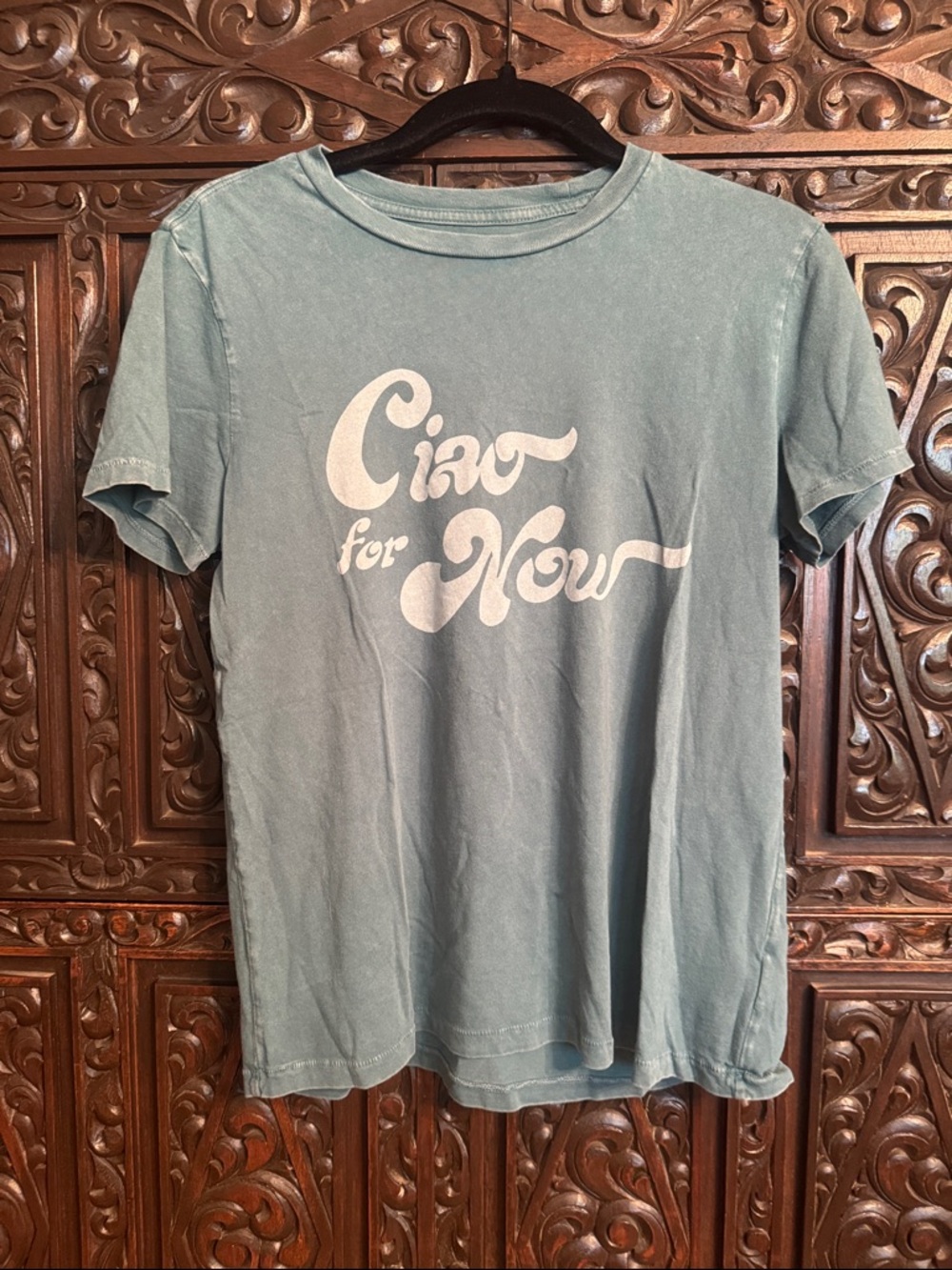 NWOT Lucky Brand Teal Graphic Tee 'Ciao for Now'